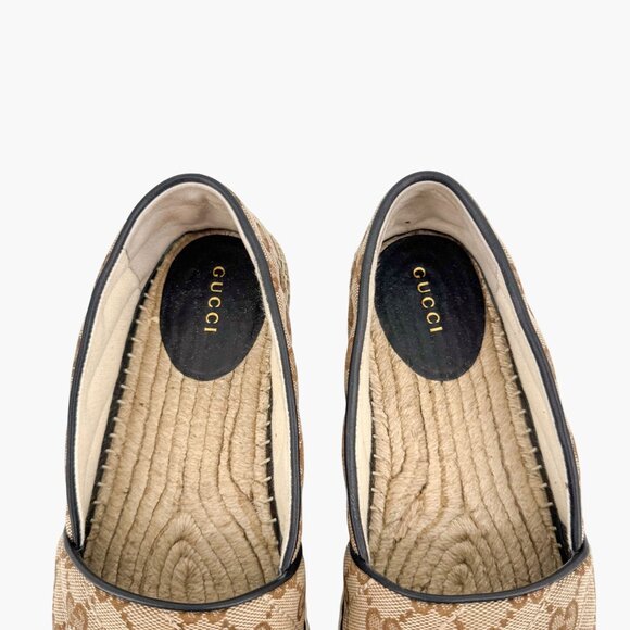 Gucci Pilar Marmont GG Espadrilles Size 38.5 US 8.5 Beige Monogram Quilted Flats - Picture 5 of 15